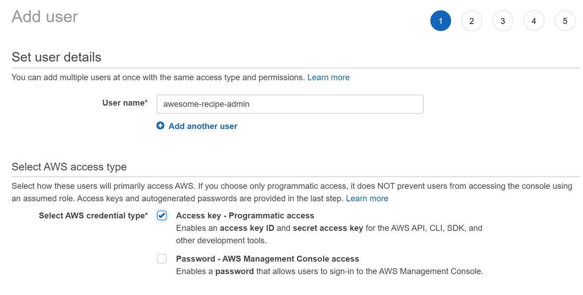 IAM user 1/2